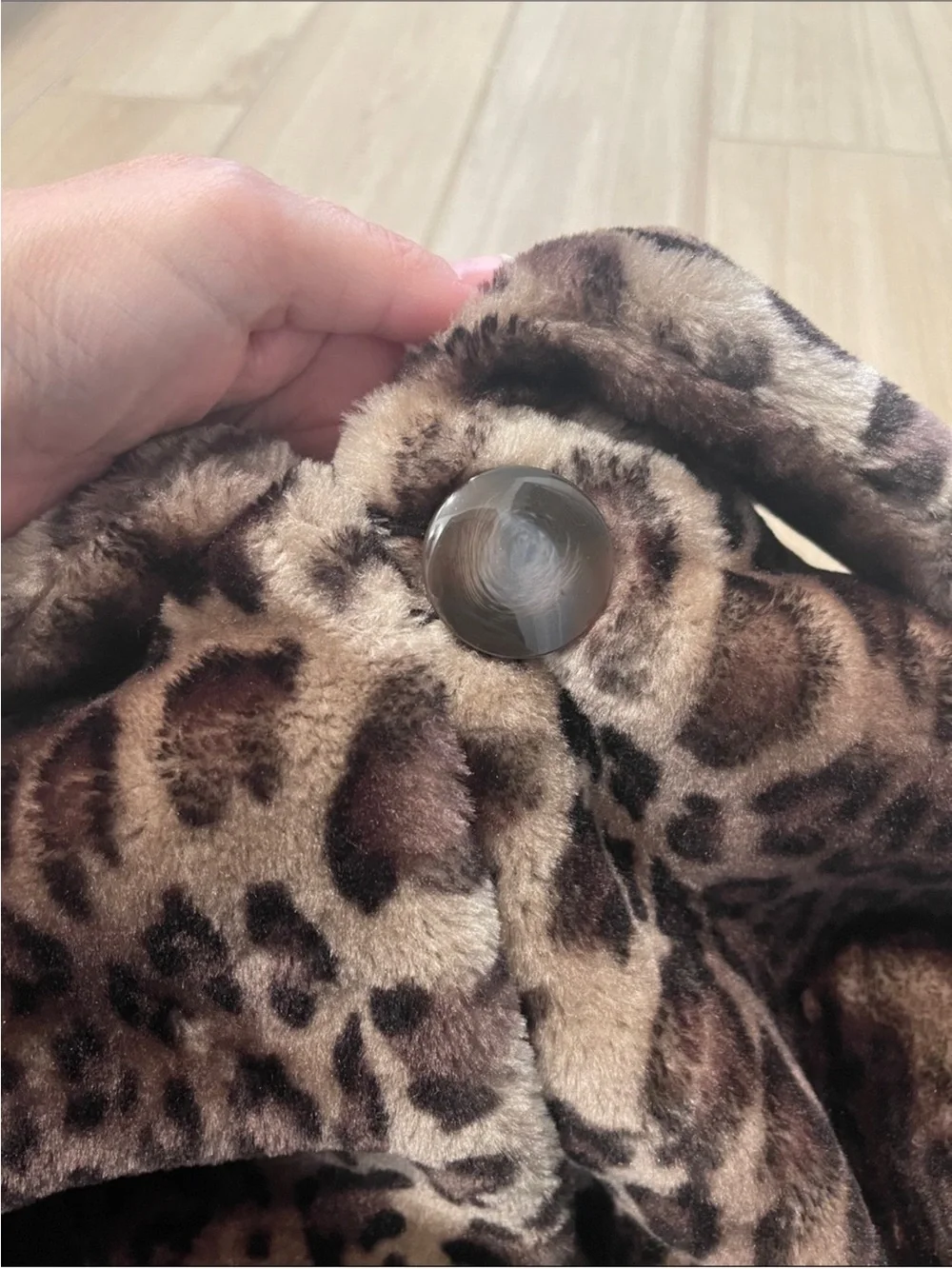 Vintage Dennis Basso Leopard Faux Fur Coat Jacket Sz XS